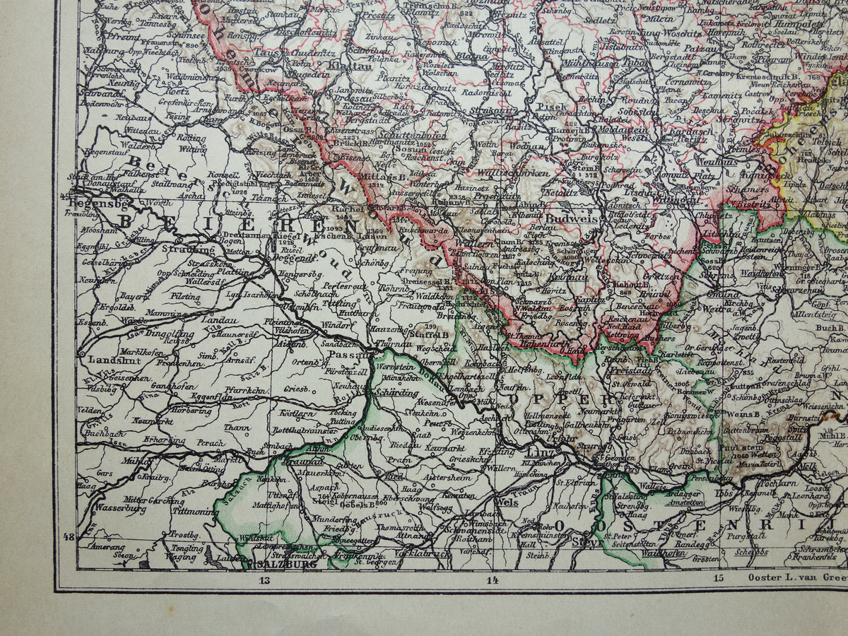 CZECH REPUBLIC old Dutch map of Czechia original vintage map of Bohemia and Moravia
