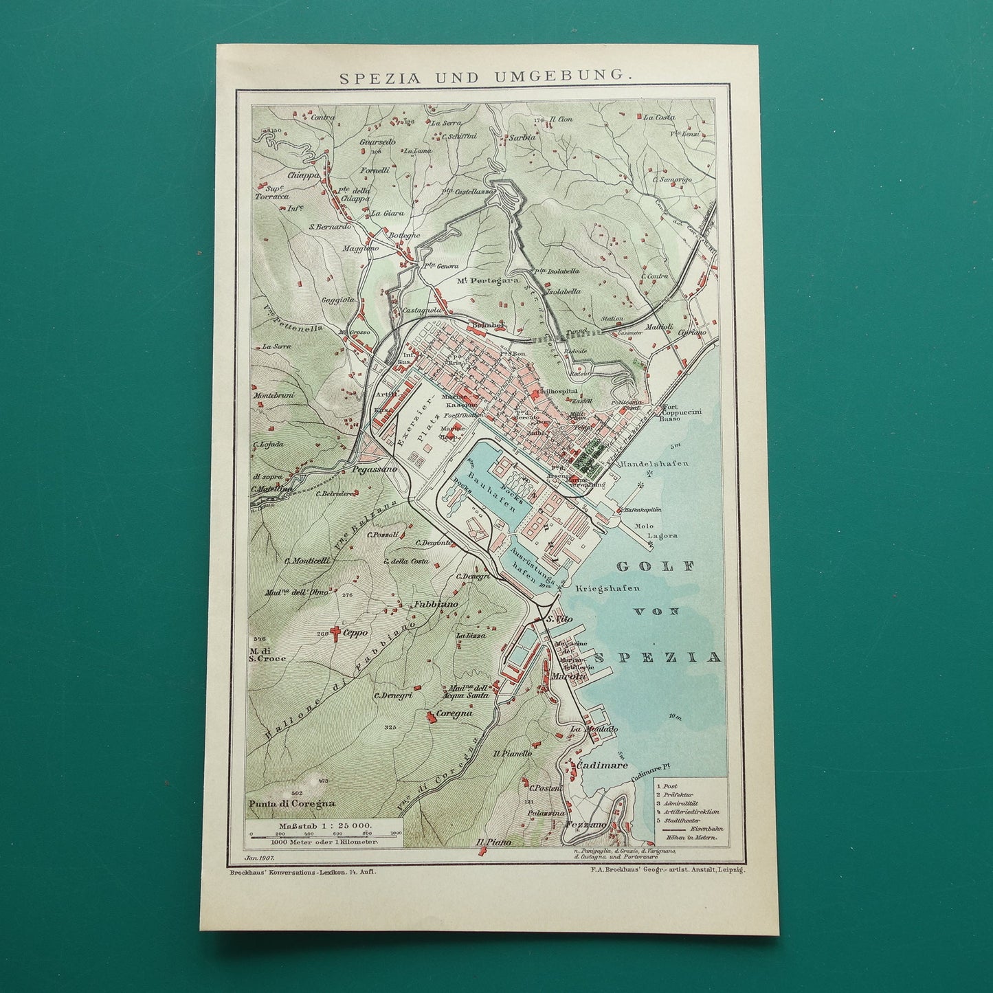 Old map of La Spezia Italy for sale small antique maps