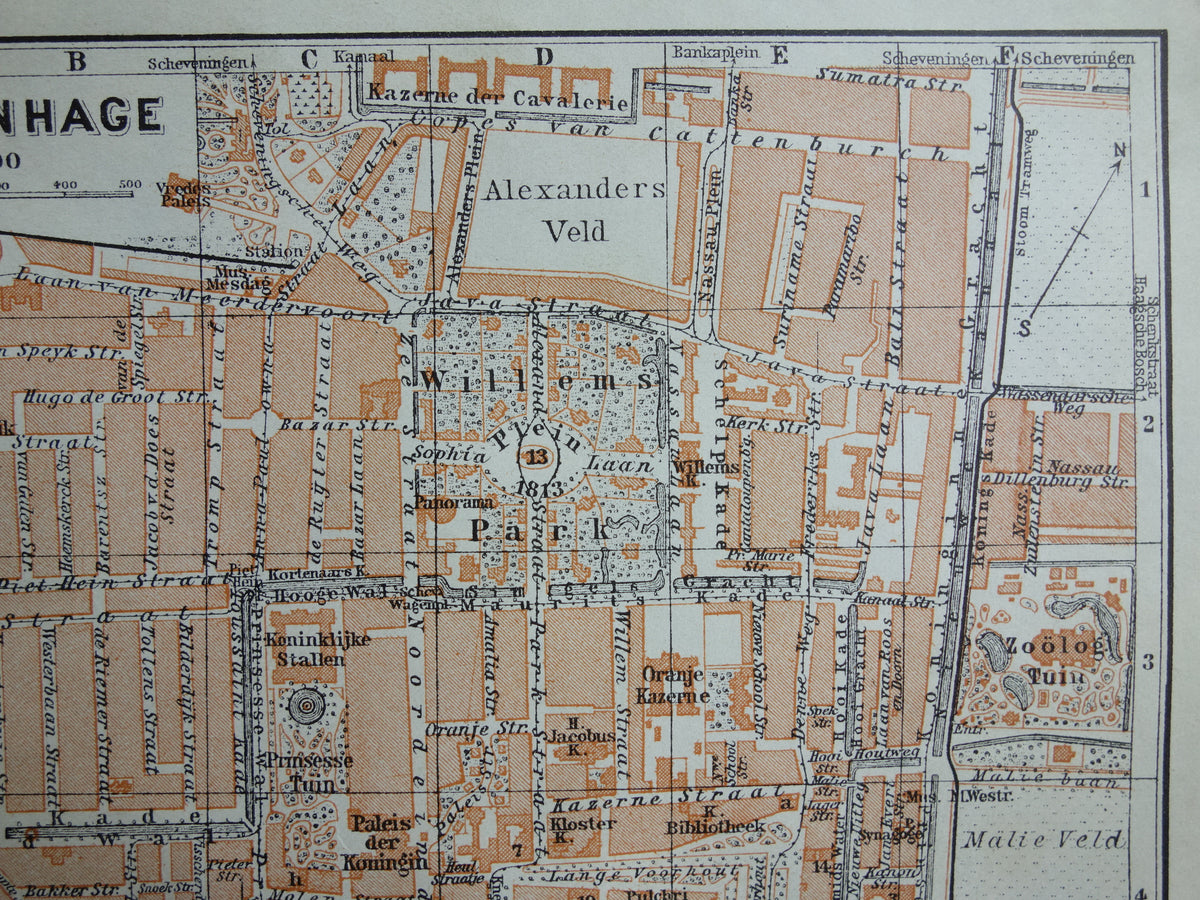 THE HAGUE old map of The Hague from 1904 small original antique map vintage map