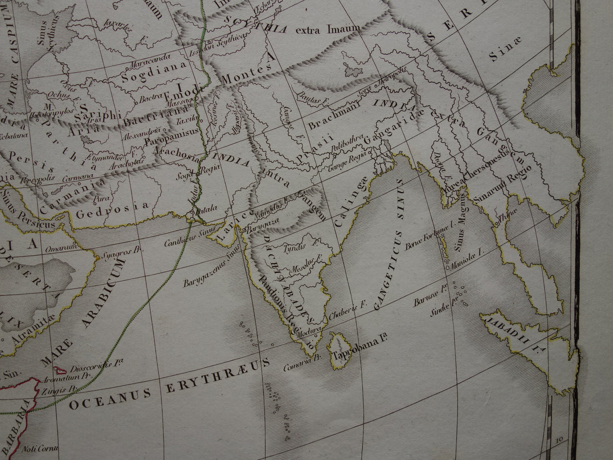 Ptolemy old world map from 1832 map of the classical world original antique hand-colored map with date history map