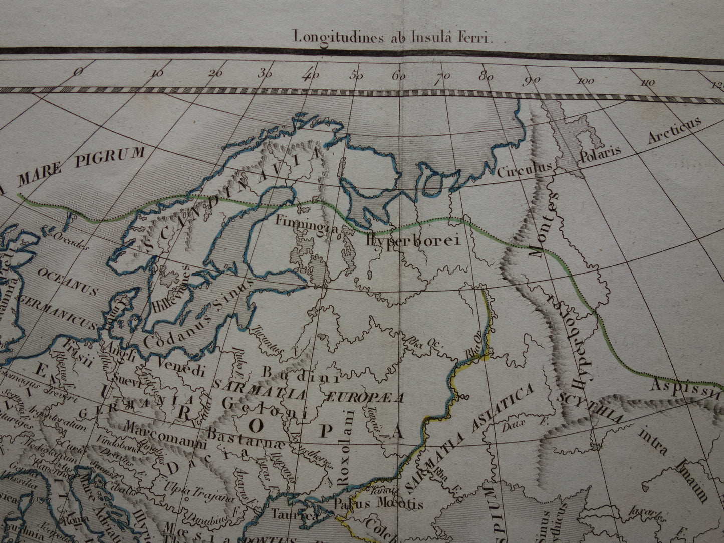 Ptolemy old world map from 1832 map of the classical world original antique hand-colored map with date history map