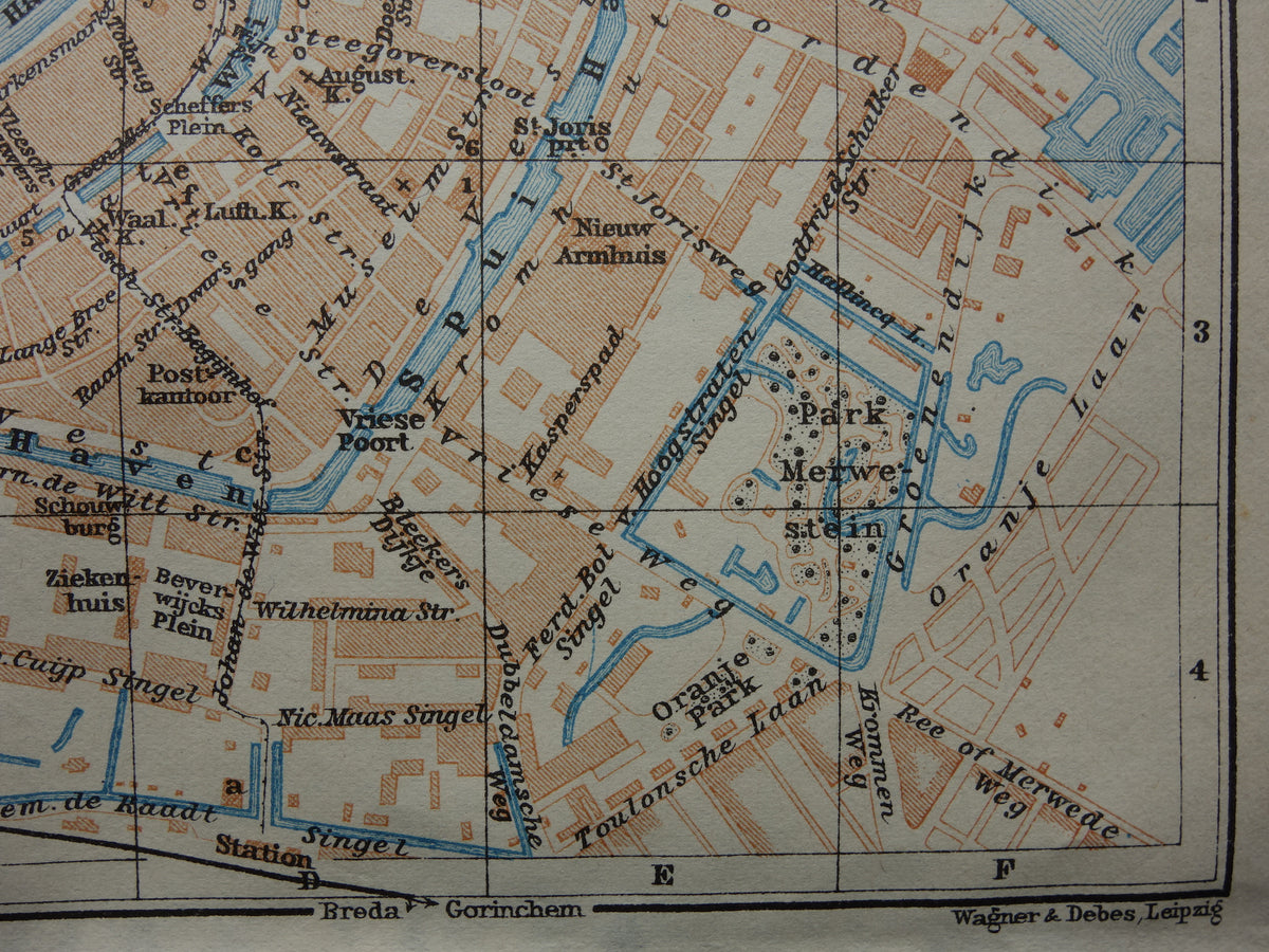 DORDRECHT old map of Dordrecht from 1914 small original antique map Netherlands