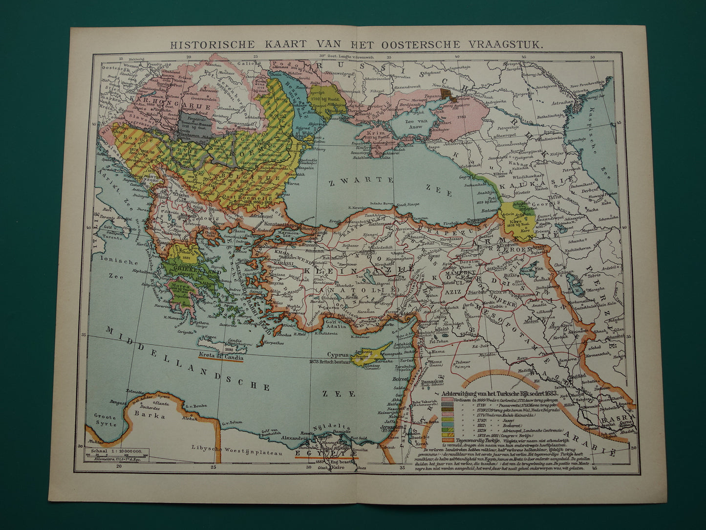 Turkish Empire History Map 1910 Original Old Vintage Map European Turkey Antique Maps Balkans