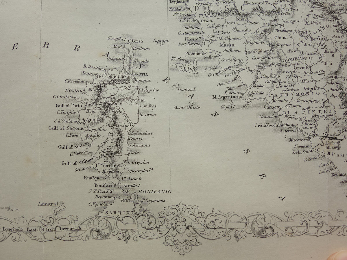 NORTHERN ITALY antique map from 1860 by John Rapkin