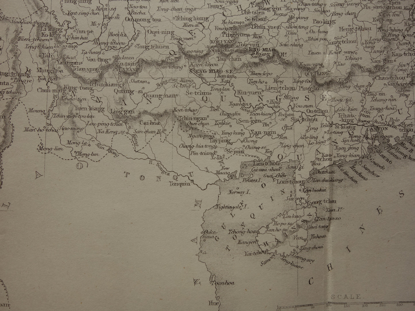 CHINA old map from 1860 original antique map China and Burma John Rapkin - Vintage English maps Myanmar