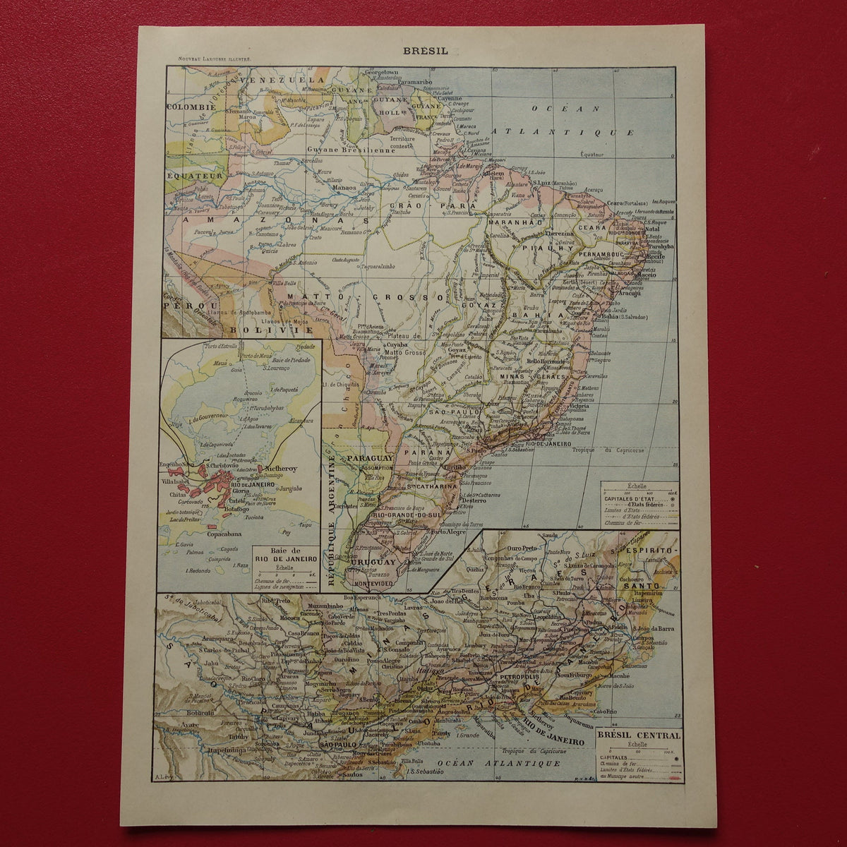 oude historische landkaart van Brazilië