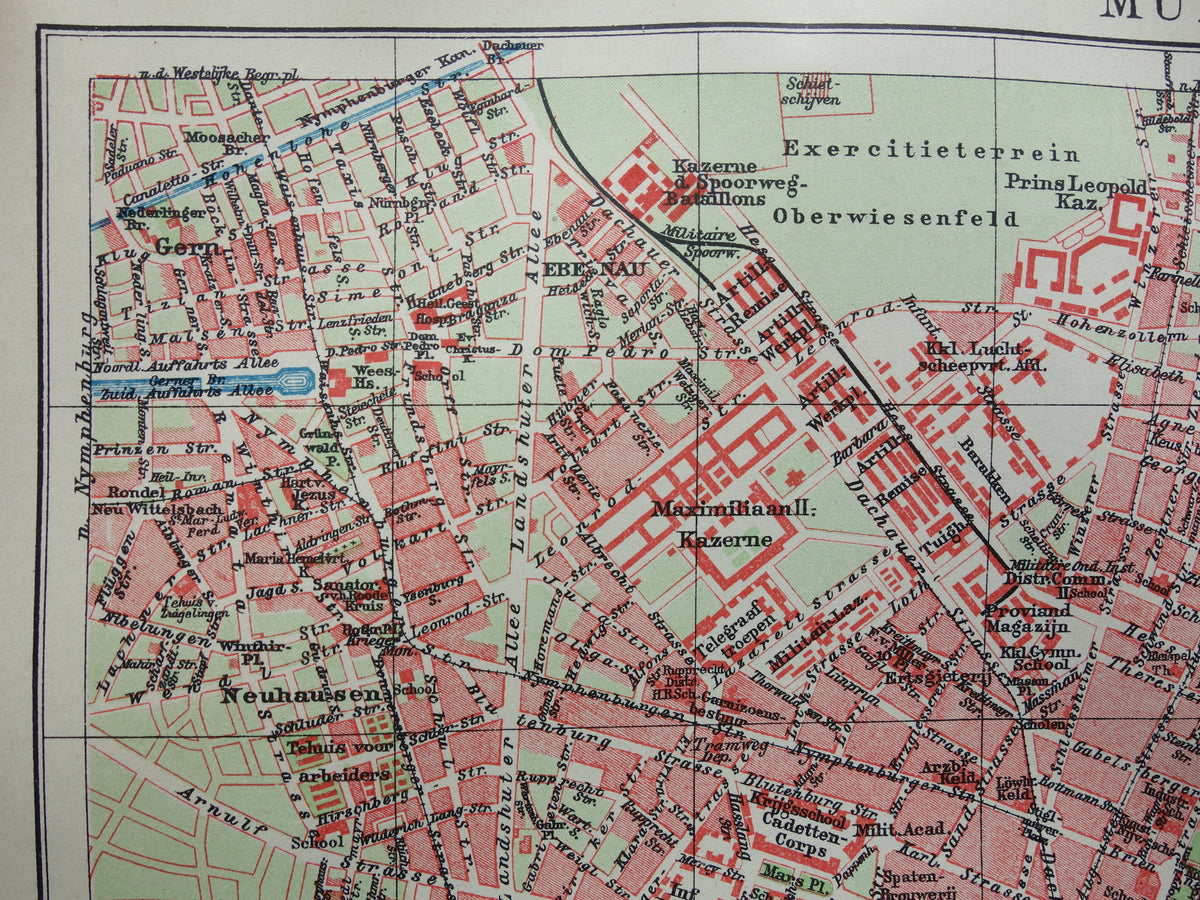 Munich antique map 100+ year old map of Munich Bavaria Germany from 1921 original vintage historical maps