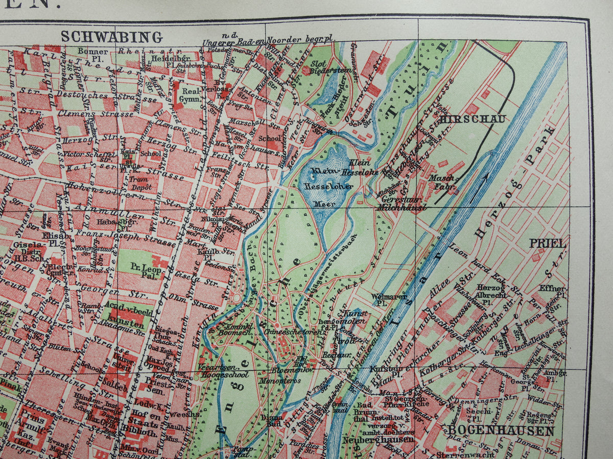 Munich antique map 100+ year old map of Munich Bavaria Germany from 1921 original vintage historical maps