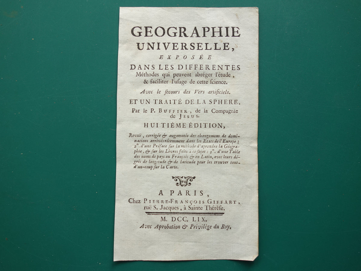 FRANKRIJK 265+ jaar oude kaart van Frankrijk uit 1759 originele antieke kaart klein formaat