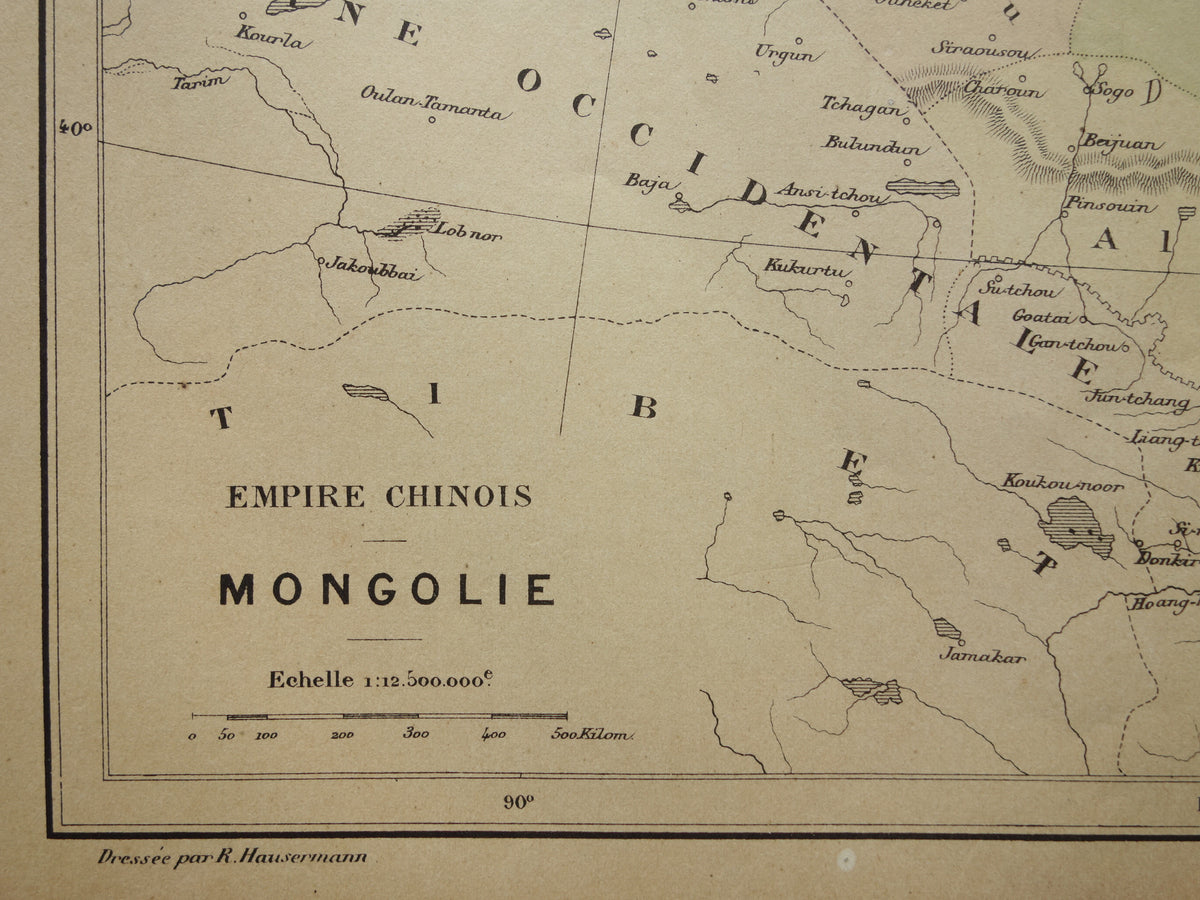 Mongolië Oude kaart van het Mongoliëuit het jaar 1896 historische landkaart oude vintage kaarten