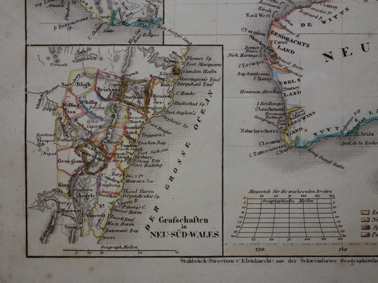 Old map of Australia and Indonesia from 1849 original antique map - vintage maps