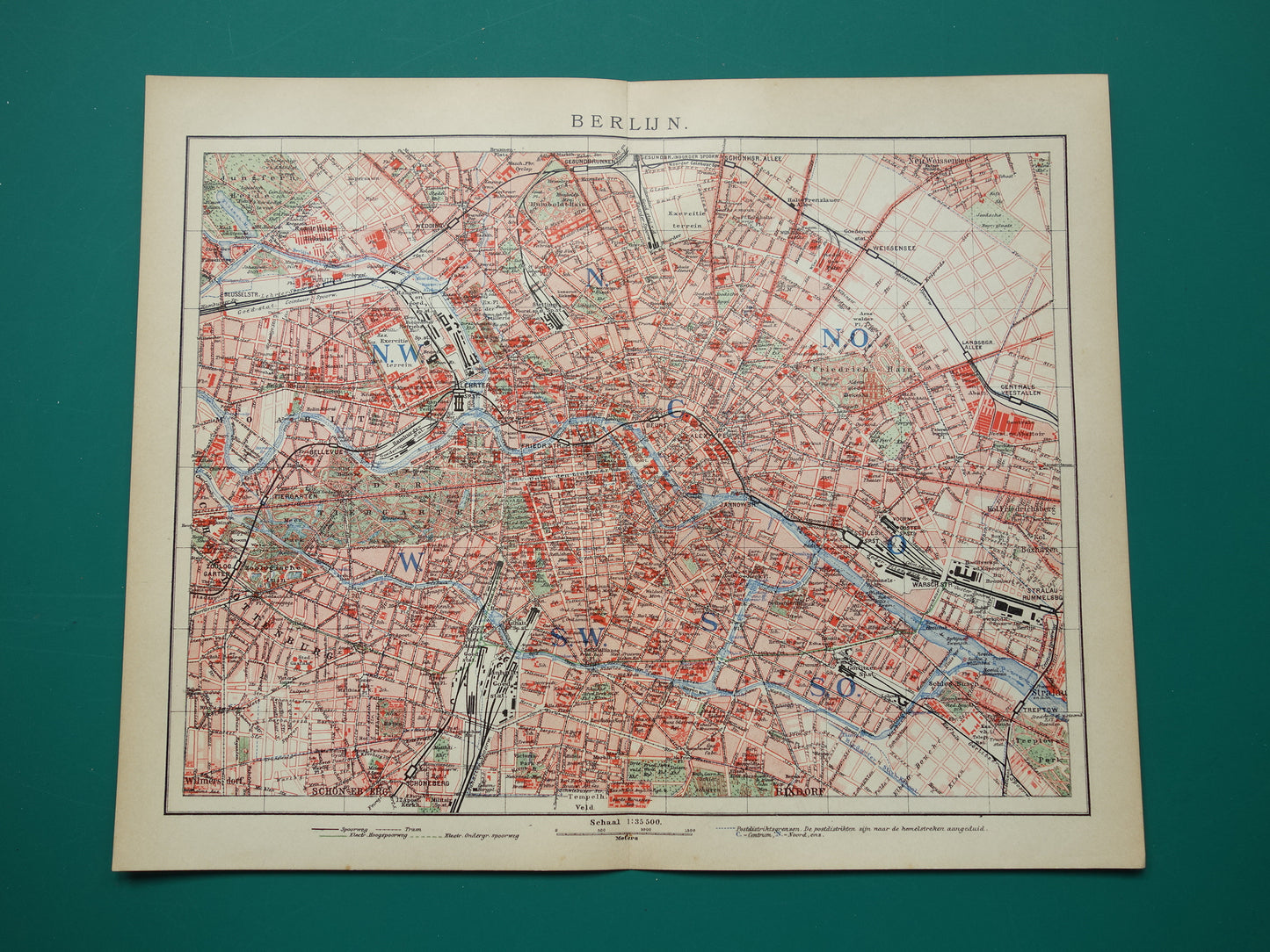 BERLIN alte Karte von Berlin aus dem Jahr 1906 originale niederländische antike Karte