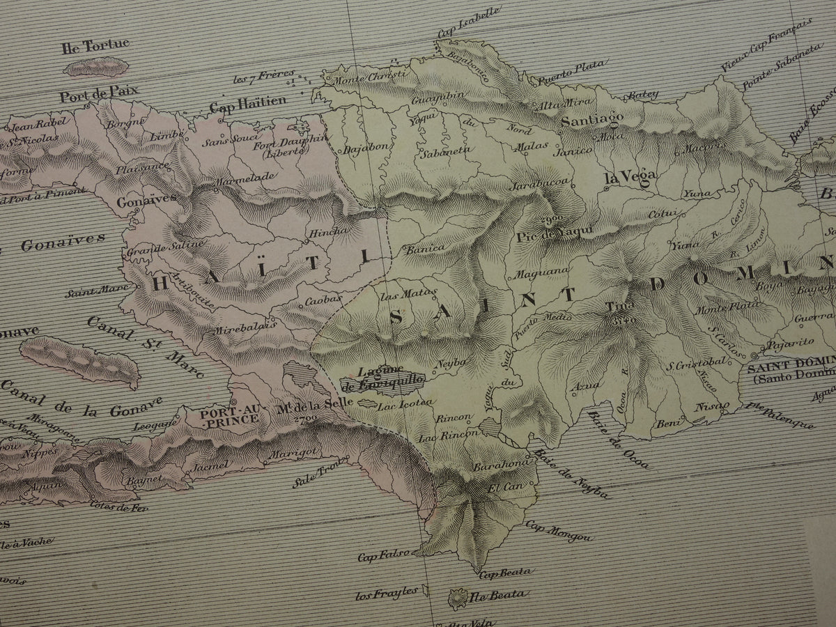 Haiti and Dominican Republic Old map Original antique map