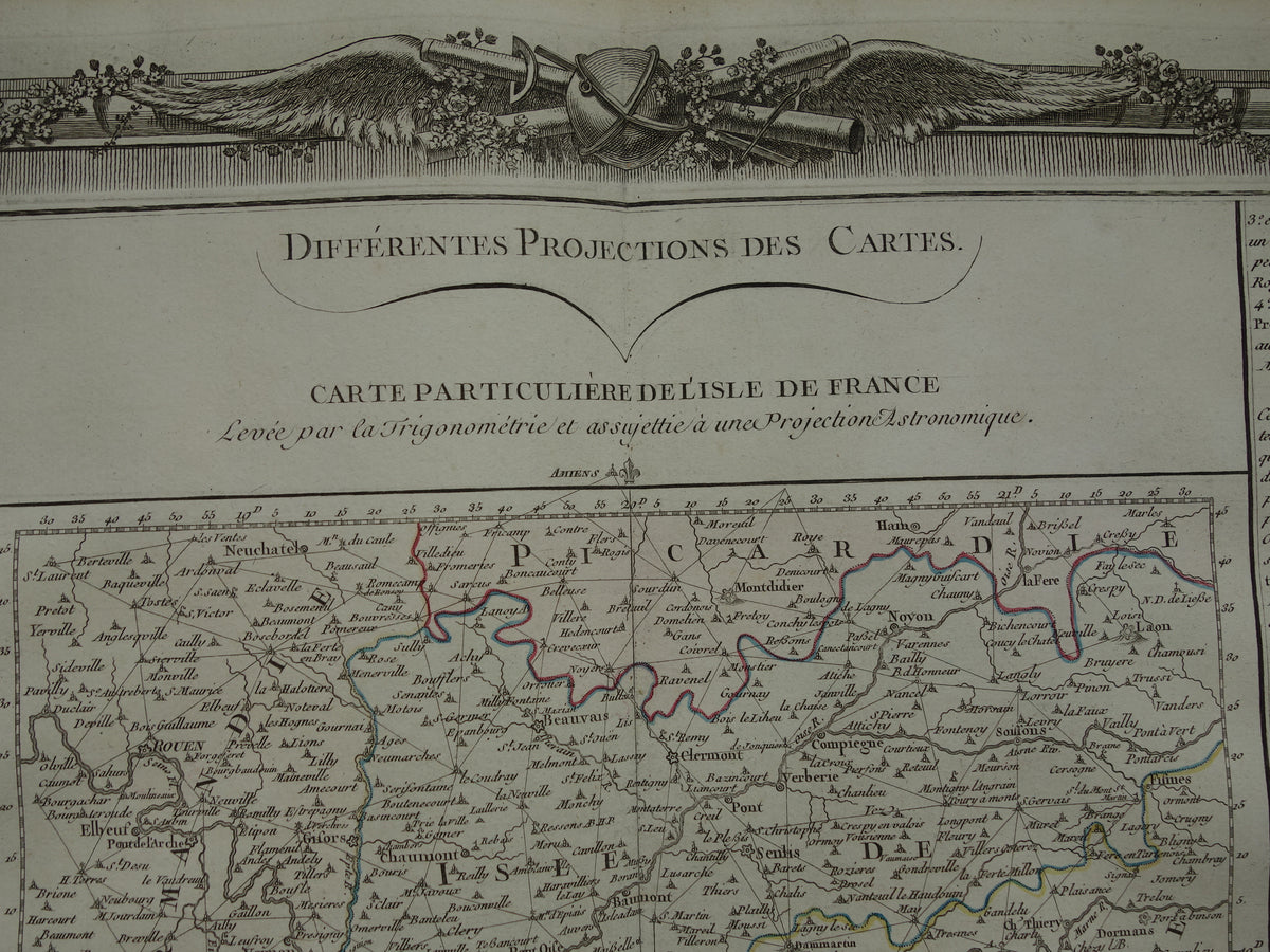CARTOGRAPHY Set of three old engravings about concepts from Cartography Geography - Original 260+ year old French matching prints Projection