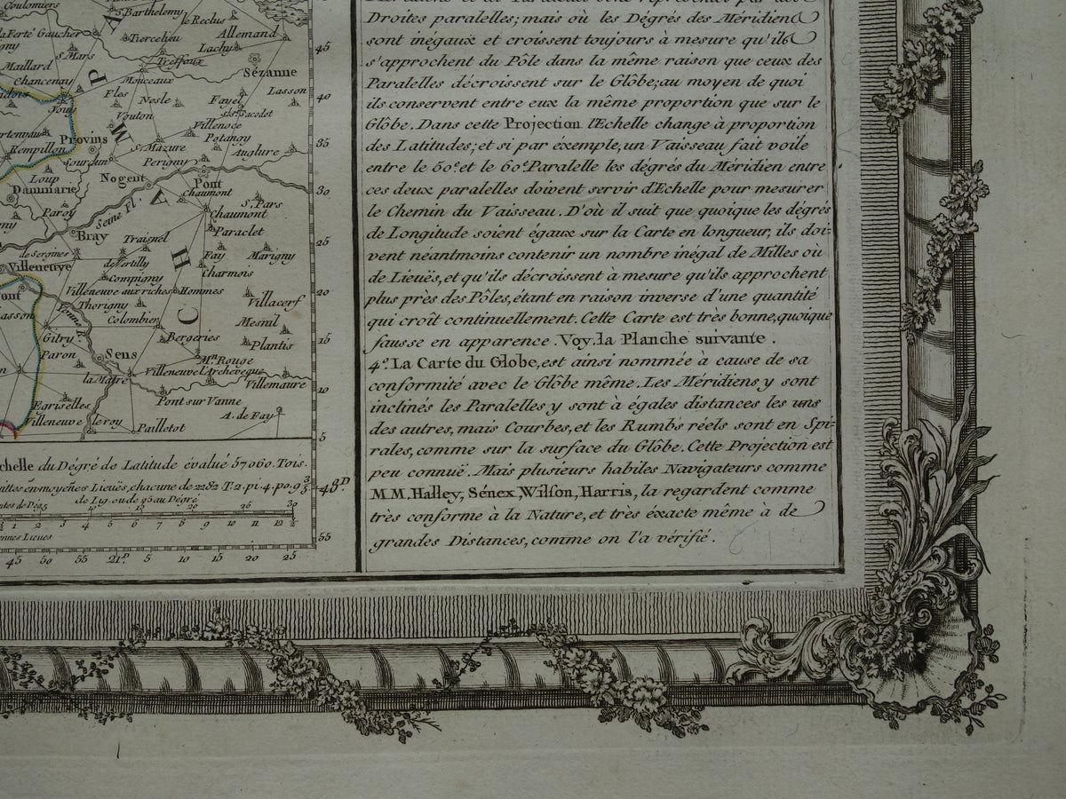 CARTOGRAPHY Set of three old engravings about concepts from Cartography Geography - Original 260+ year old French matching prints Projection