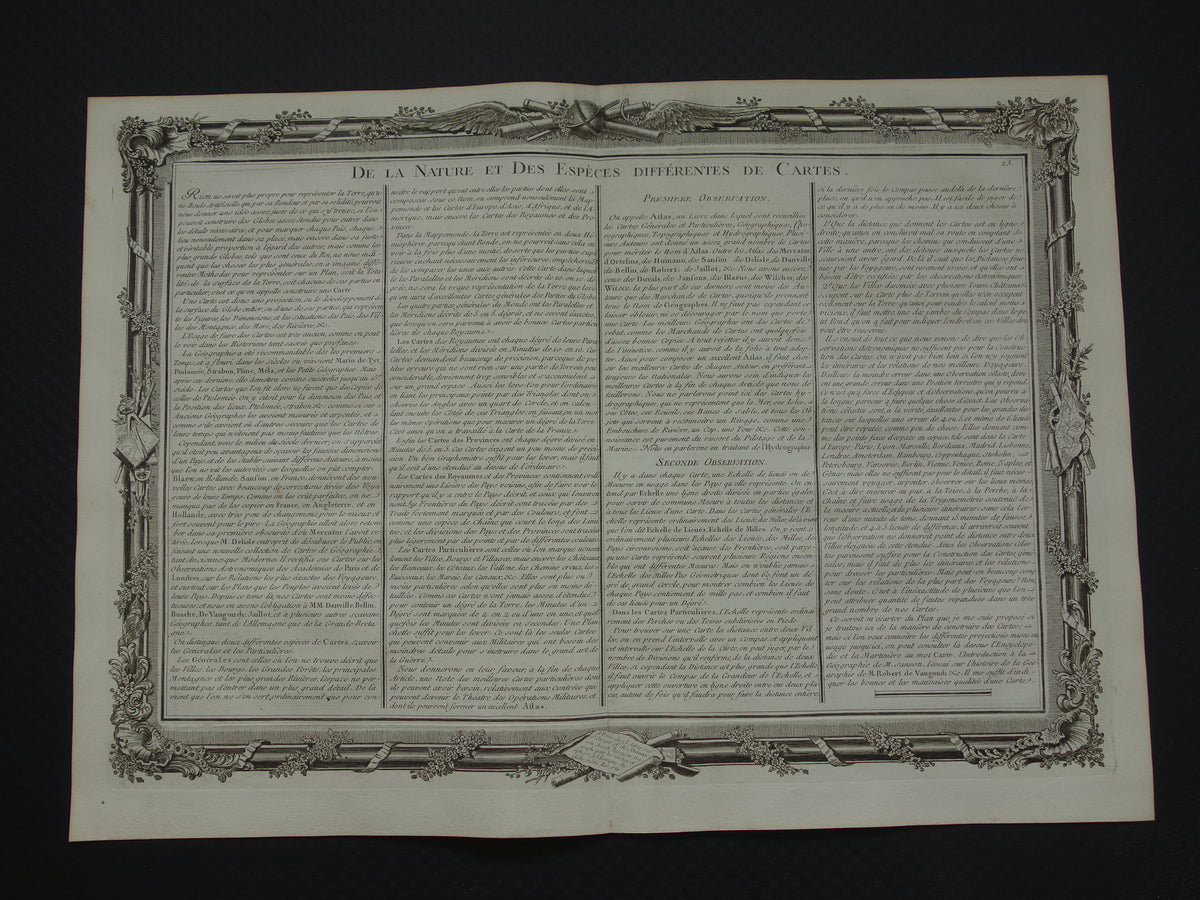 CARTOGRAPHY Set of three old engravings about concepts from Cartography Geography - Original 260+ year old French matching prints Projection