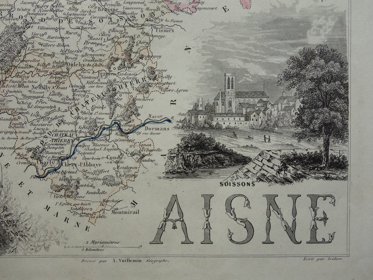 Aisne Frankrijk Historische muurdecoratie print