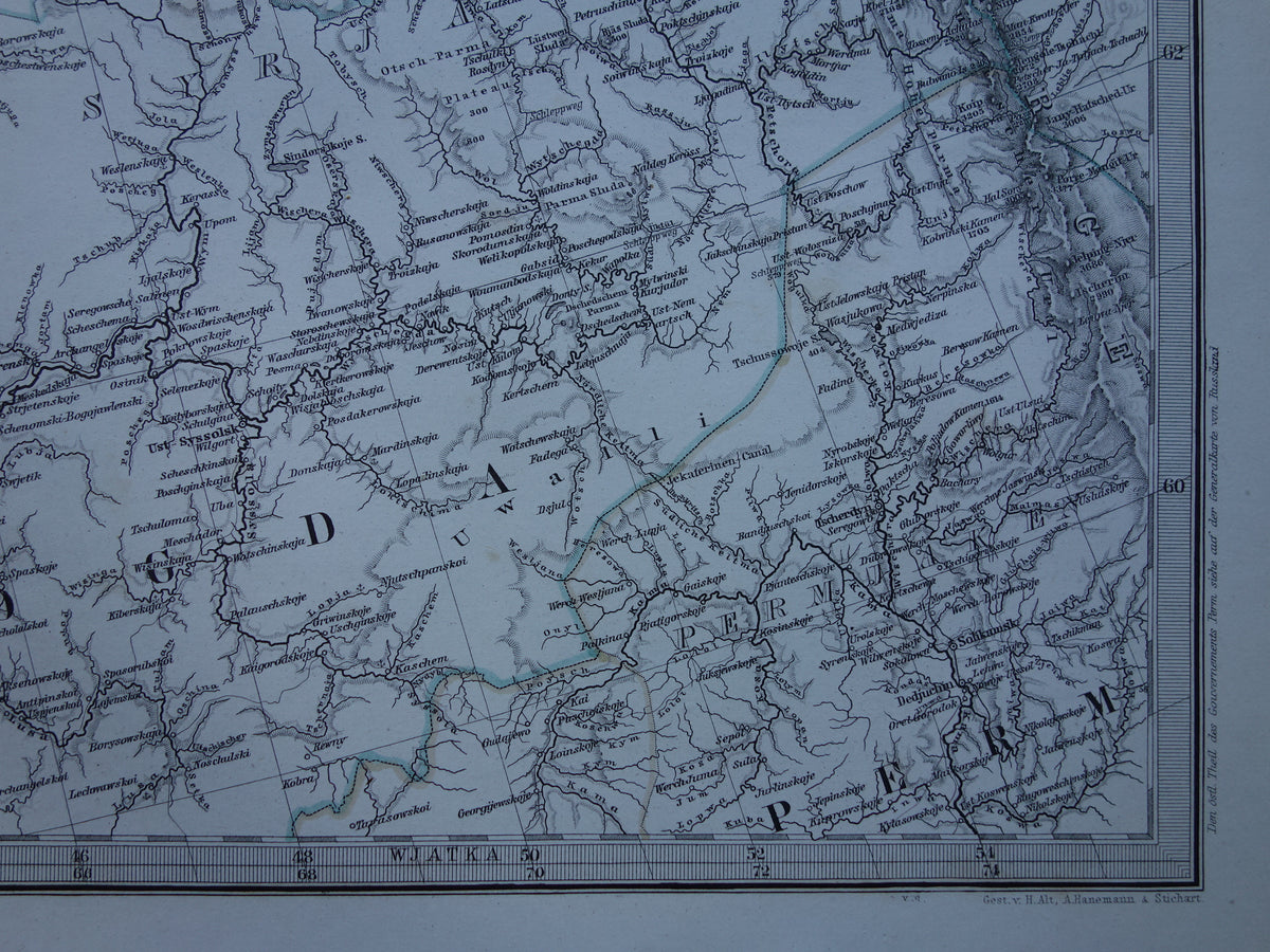 RUSLAND Oude kaart van Witte Zee Archangel uit het jaar 1876 antieke landkaart noord-Rusland oude vintage kaarten Barentszzee