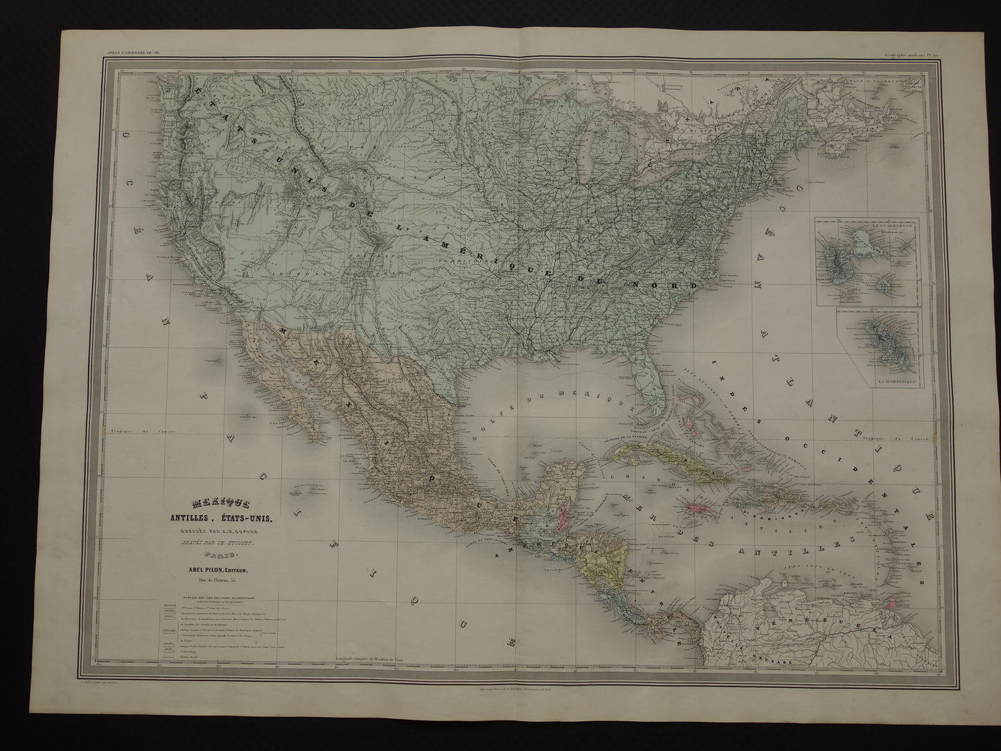 Old map of the United States of America 1880 original antique very large map poster USA Mexico