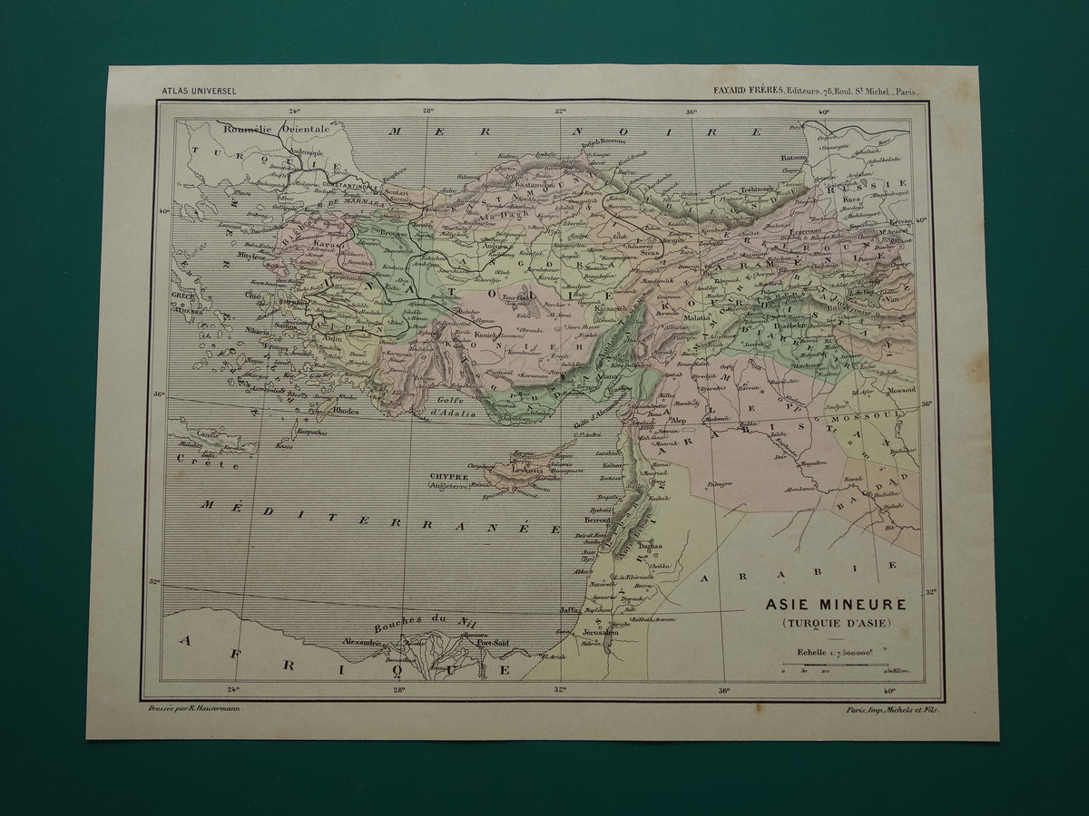 TURKEY Old map from the year 1896 historical map Ottoman Empire antique vintage maps