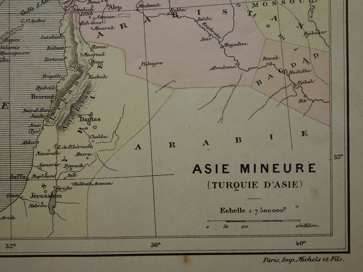 TURKEY Old map from the year 1896 historical map Ottoman Empire antique vintage maps