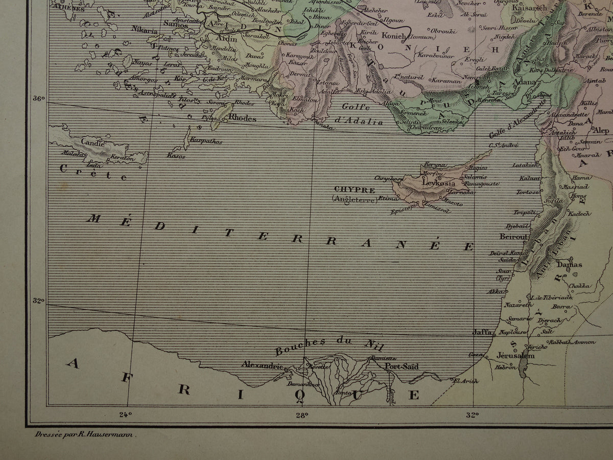 TURKEY Old map from the year 1896 historical map Ottoman Empire antique vintage maps