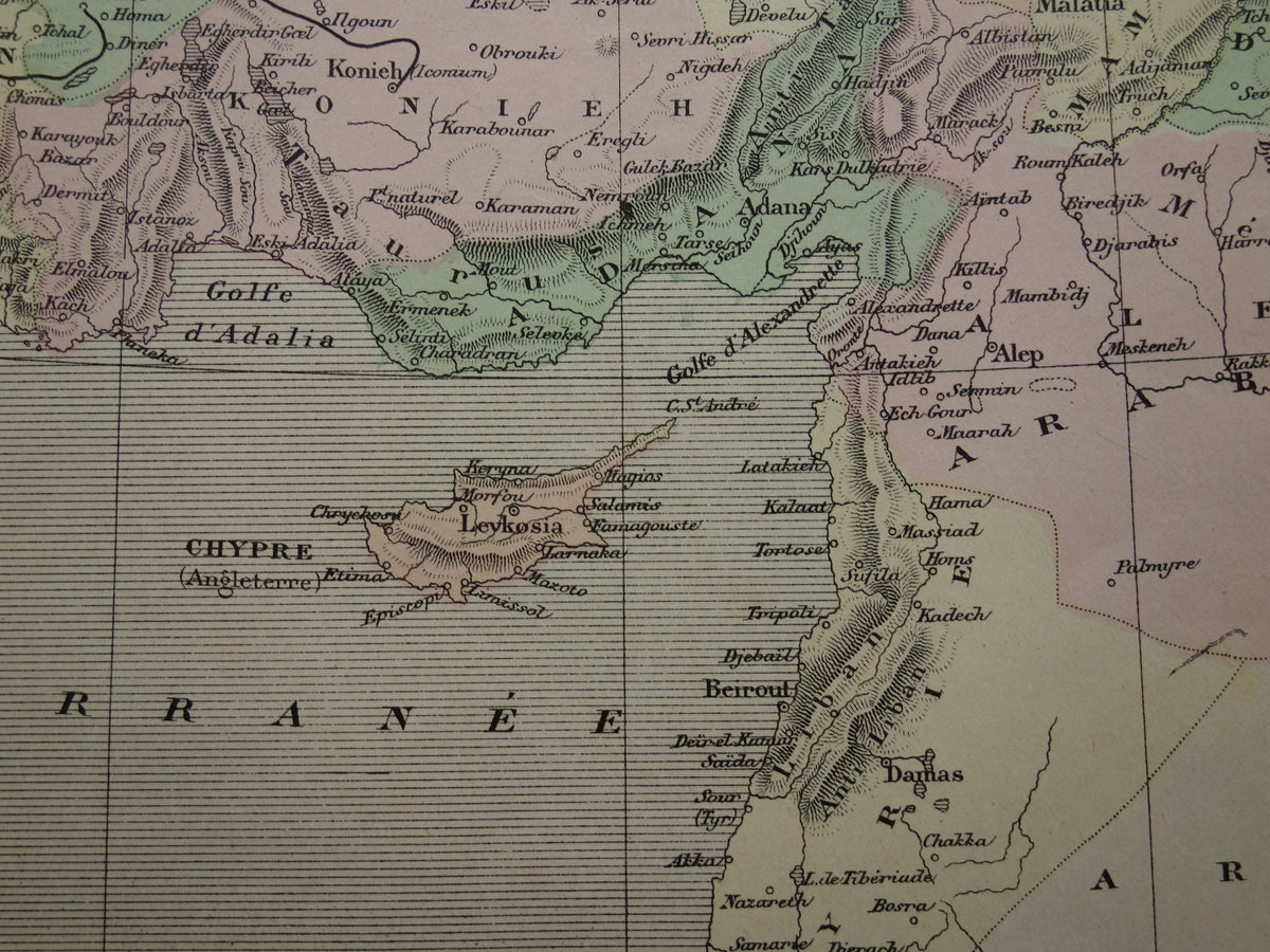 TURKEY Old map from the year 1896 historical map Ottoman Empire antique vintage maps