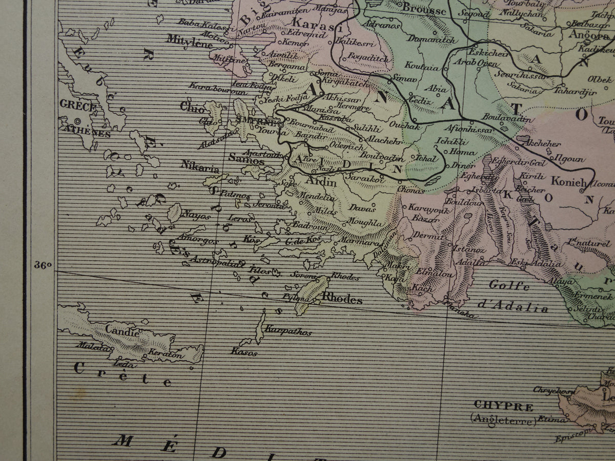 TURKEY Old map from the year 1896 historical map Ottoman Empire antique vintage maps