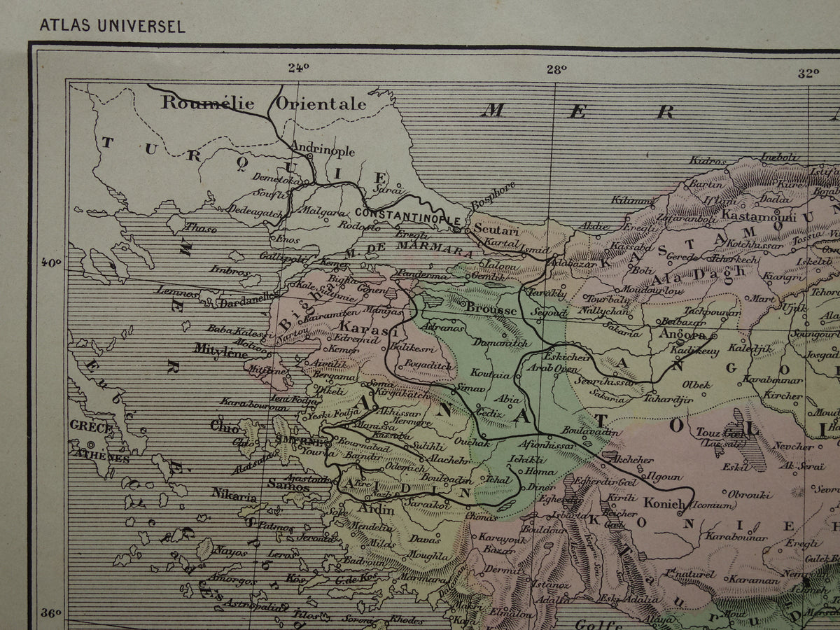 TURKEY Old map from the year 1896 historical map Ottoman Empire antique vintage maps