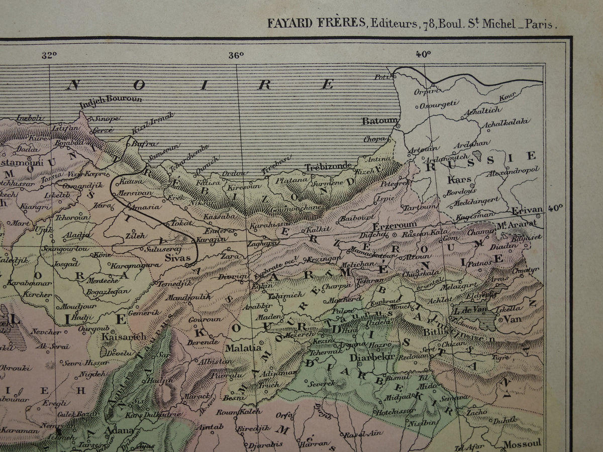 TURKEY Old map from the year 1896 historical map Ottoman Empire antique vintage maps