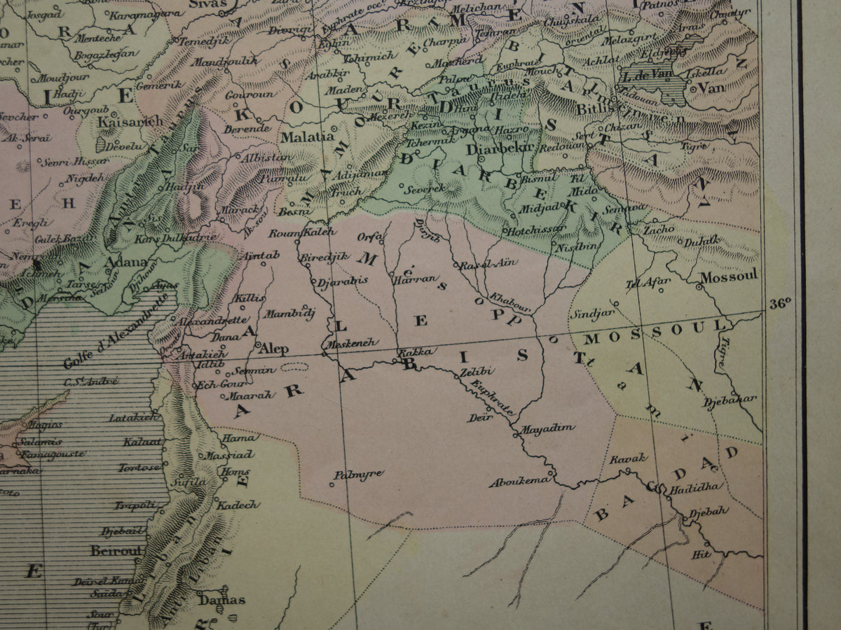 TURKEY Old map from the year 1896 historical map Ottoman Empire antique vintage maps