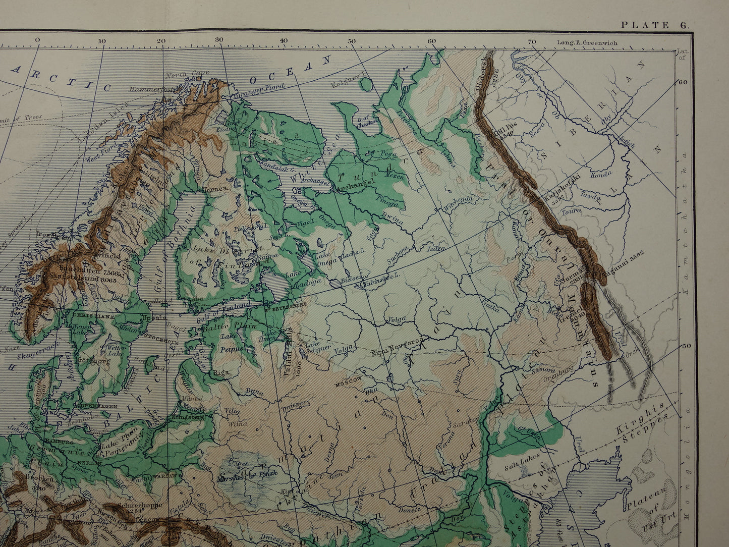 Europe antique map of Europe 140+ year old map of continent from 1879 - original vintage elevation map