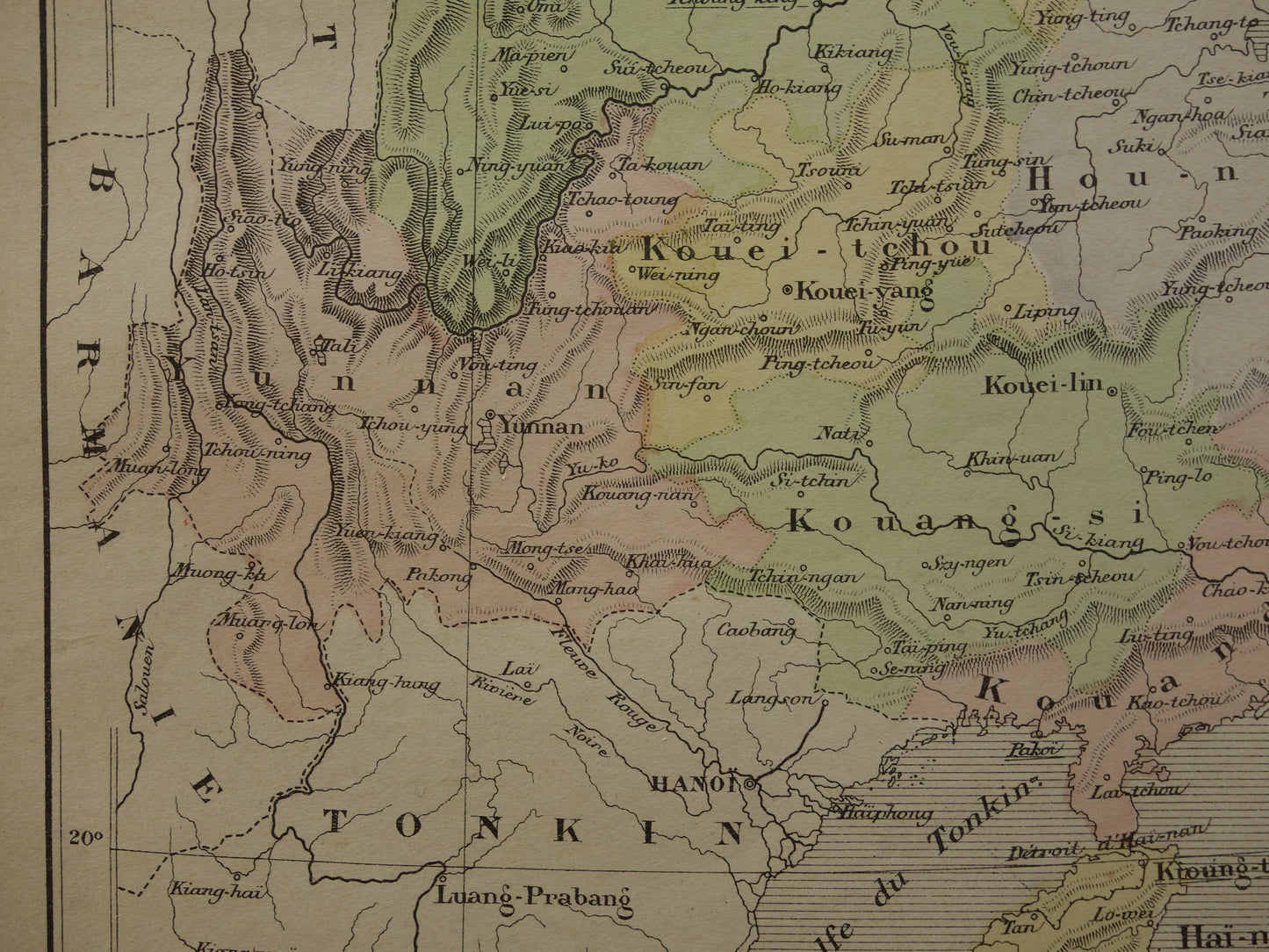 CHINA Old map of East China from the year 1896 historical map China old vintage maps
