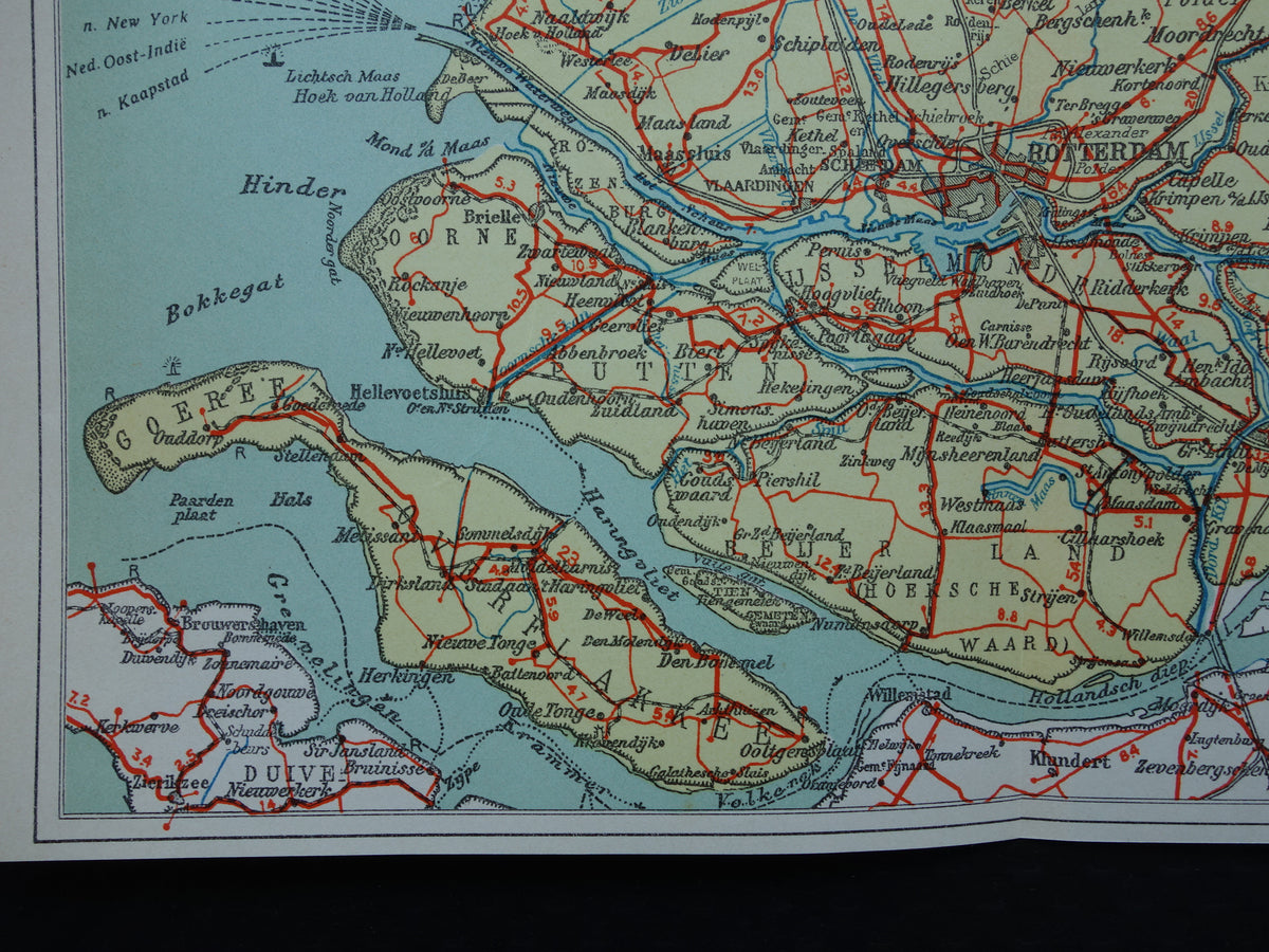 South Holland Old map of the province of South Holland from 1939 original vintage historical map