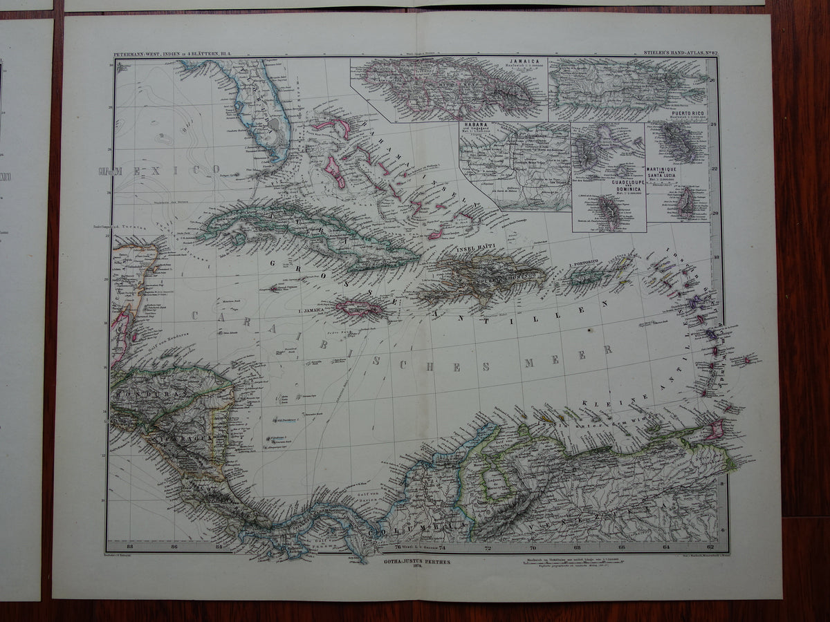 Old map of USA 1879 original antique map of USA Mexico Caribbean vintage historical maps 78x95 cm large poster
