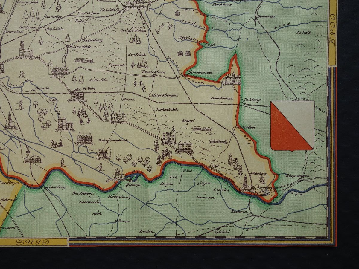 UTRECHT Vintage map of the province of Utrecht from 1947 Old historical map
