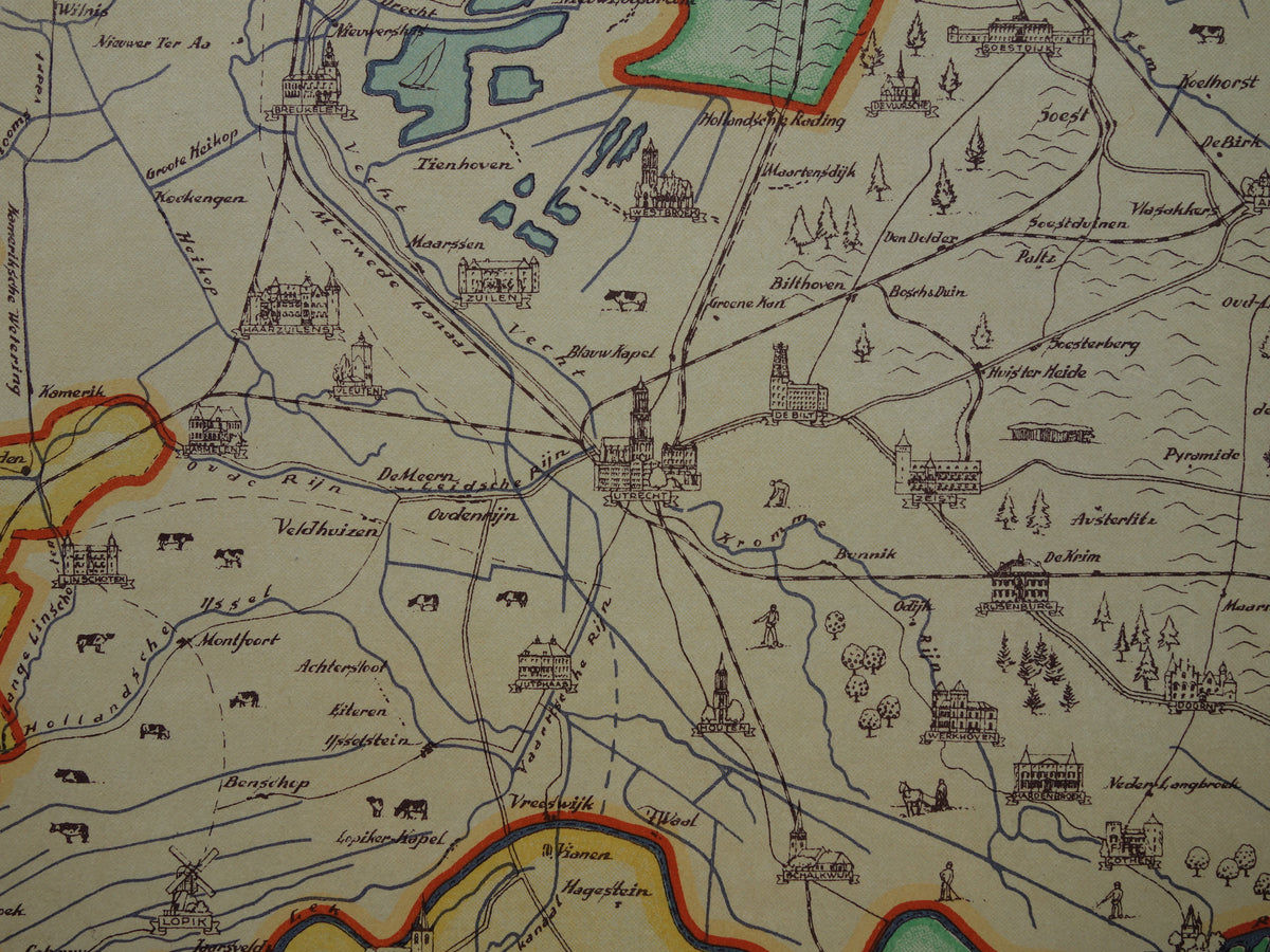 UTRECHT Vintage map of the province of Utrecht from 1947 Old historical map