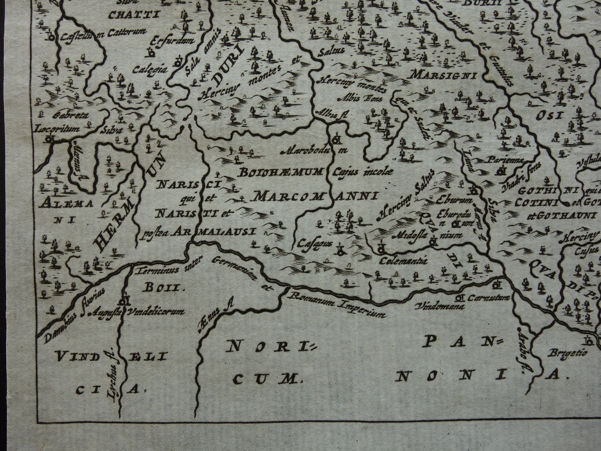 POLAND 360+ year old map of Poland in ancient times 1661 original antique Dutch map very small size