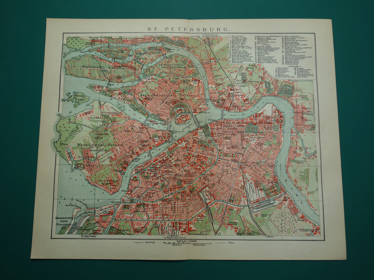 St Petersburg old map Original antique Dutch map of Saint Petersburg Russia from 1910 vintage historical maps