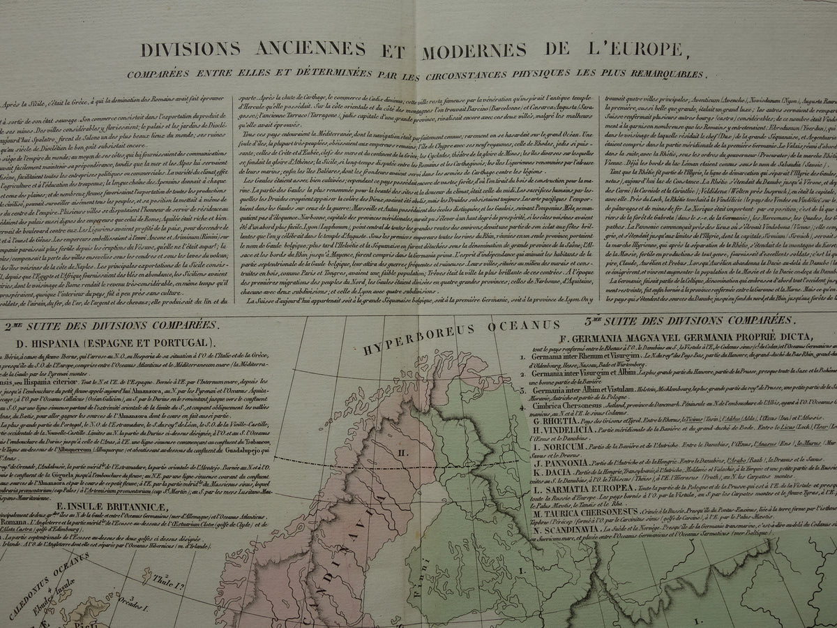 EUROPE old map of Europe in classical antiquity from 1831 Antique Map