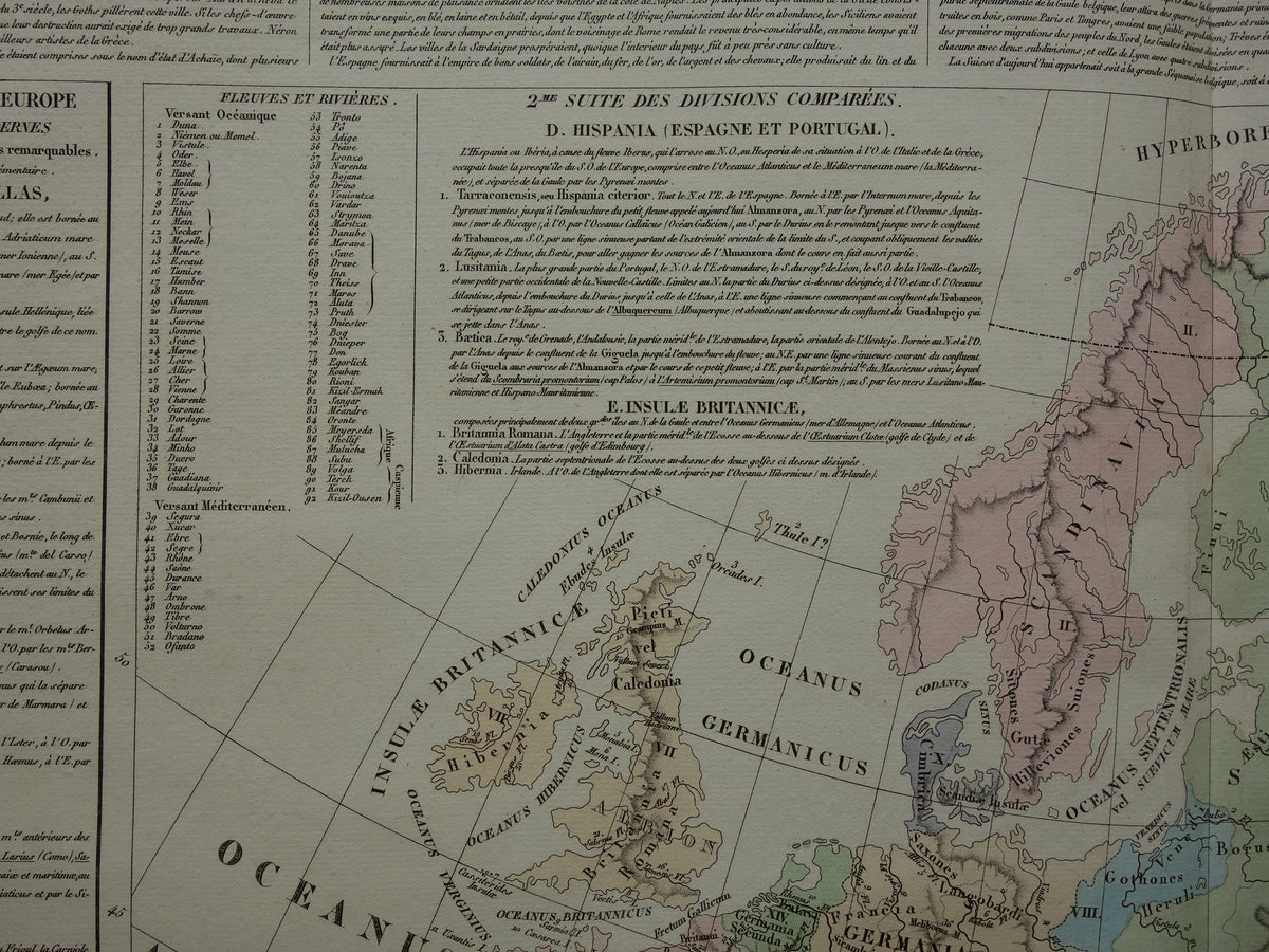 EUROPE old map of Europe in classical antiquity from 1831 Antique Map