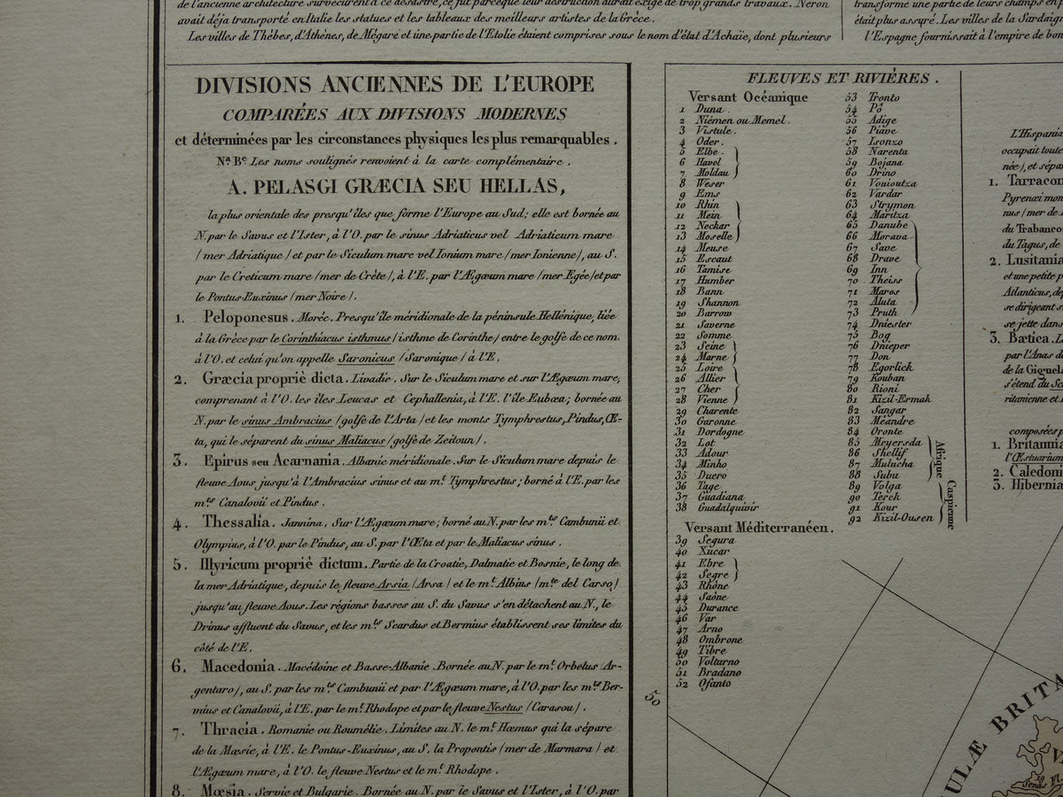 EUROPE old map of Europe in classical antiquity from 1831 Antique Map