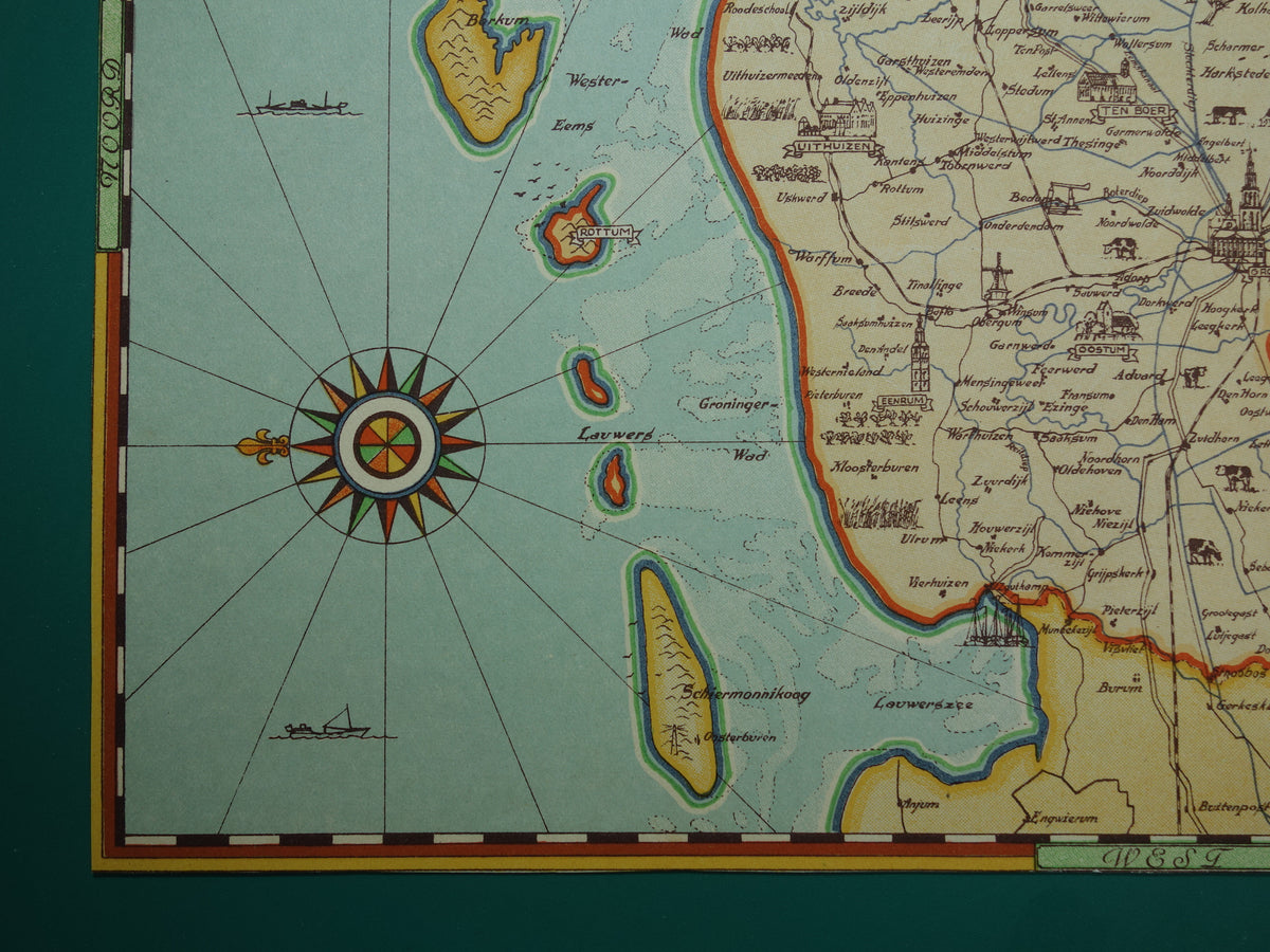 Provincie Groningen in het jaar 1940 kaart landkaart