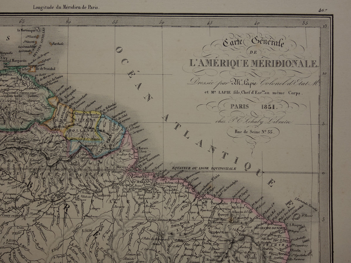 carte generale de l'Amerique meridionale m. lapie 1851