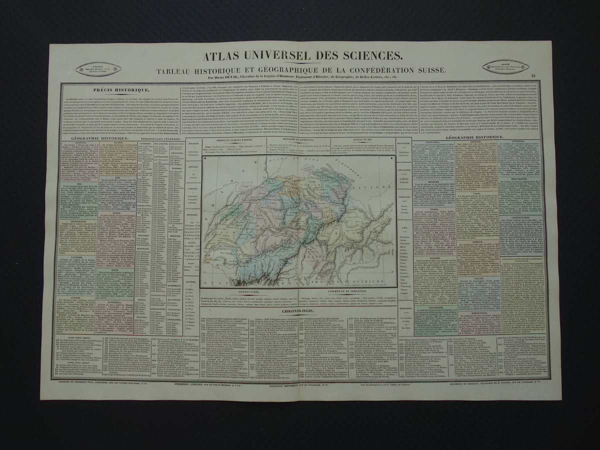 21 Tableau historique et geographique de la confederation suisse