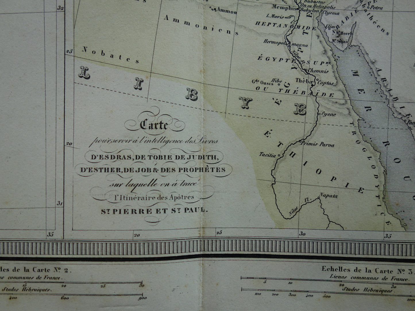Palestine in Antiquity Old Map Biblical History - French Antique Hand-Colored Map
