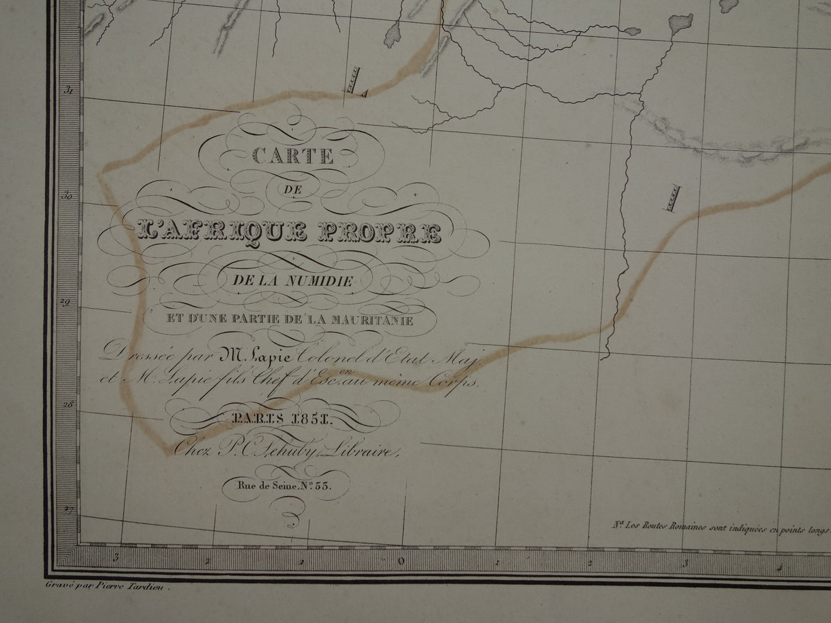 carte de l'afrique propre de la numidie lapie 1851