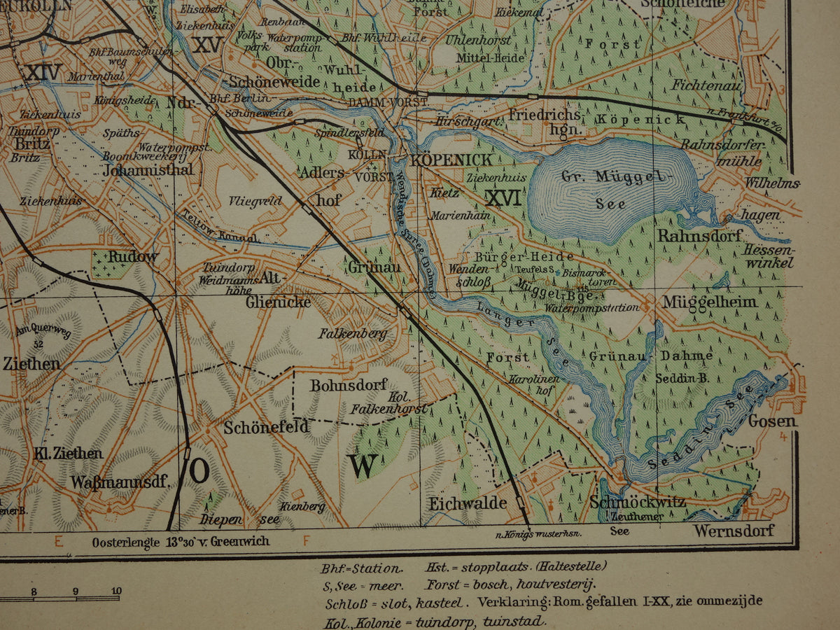 BERLIN and surroundings old map of Berlin from 1933 original Dutch vintage map