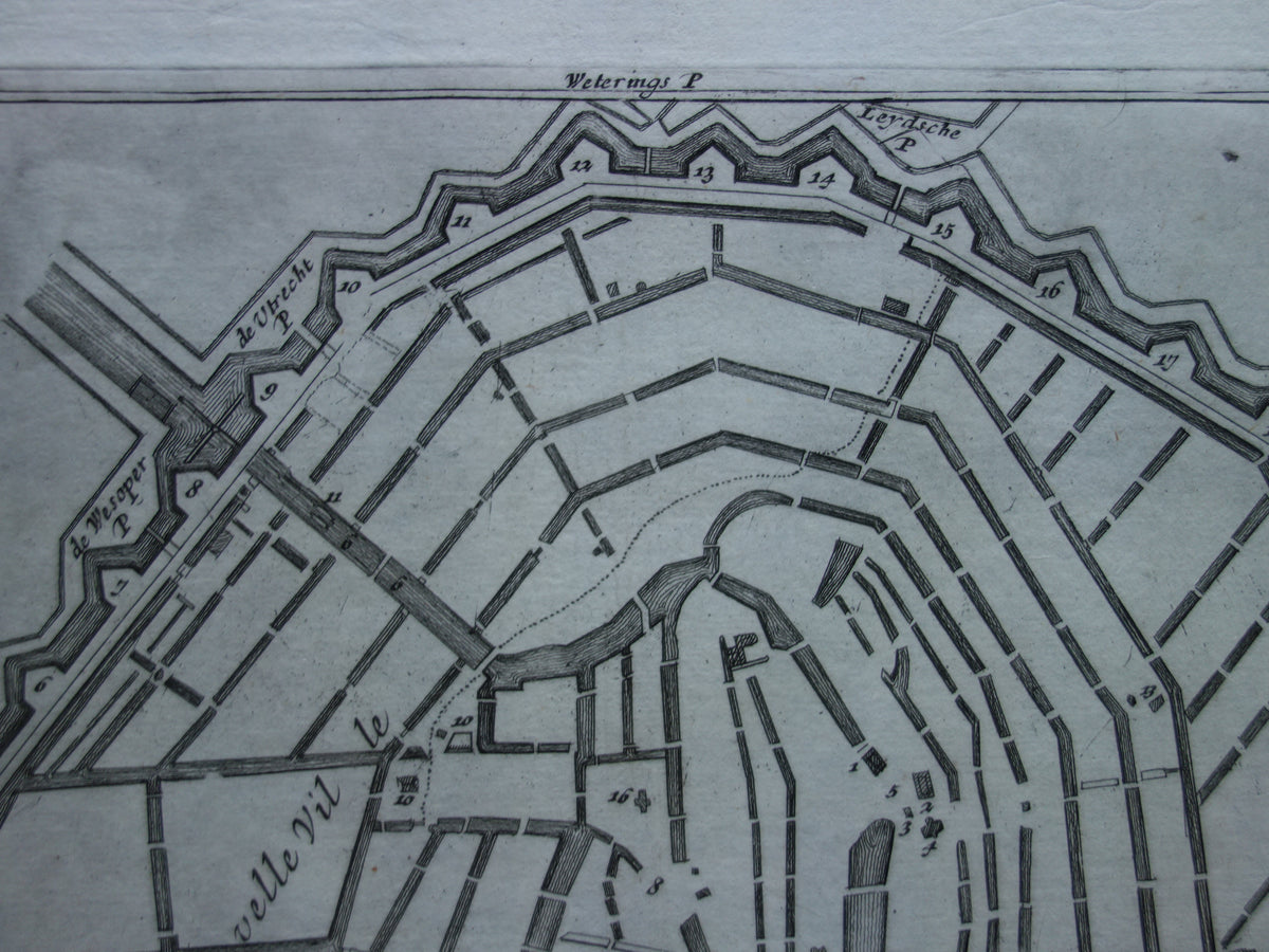 AMSTERDAM old map of Amsterdam from 1693 original antique map Nicolas de Fer