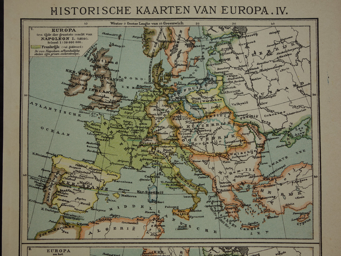 Set of 4 small maps about the History of Europe antique map Napoleon 1789 1815